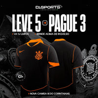 Camisa Nike Corinthians (Total 90) III 2025 - Preta e Laranja - Masculina - Torcedor